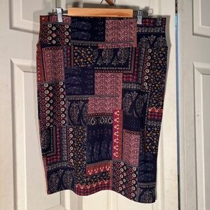 LulaRoe Multi-Patterned Pencil Skirt Size 2XL